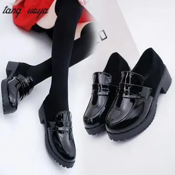 Japanese School Uniform Low Flat Heel Students Shoes PU Lolita Cosplay Shoe   eBay