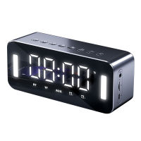 LED Modern Mirror Digital Alarm Clocks Double Face Wireless Bass Speaker MP3 FM-Radio Home Office Night Light Clock