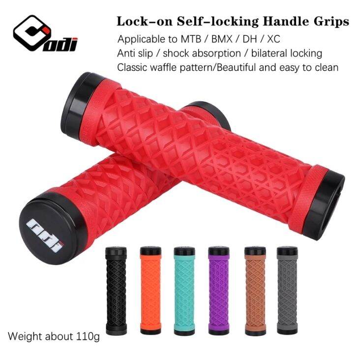 odi-van-จักรยาน-handlebar-grips-lock-on-anti-slip-shock-absorption-mtb-double-lock-แหวนสำหรับ-retro-brompton-bmx-จักรยานพับ-grip