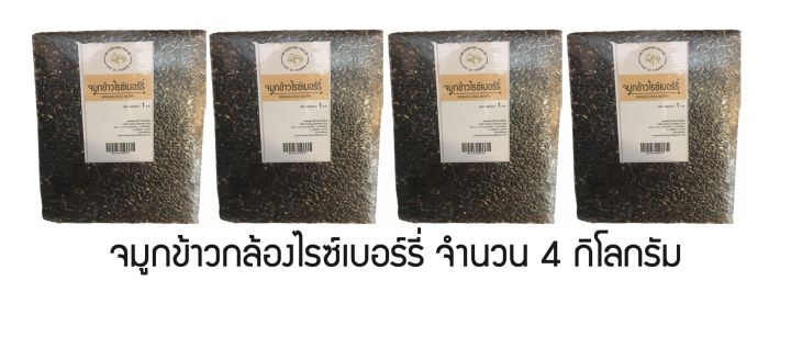 ชุดสุดคุ้ม🎉❤️ จมูกข้าวกล้องไรซ์เบอรรี่ปลอดสารพิษ100% ตราไก่สีทอง 1kg บรรจุสูญญากาศ จำนวน 4 กิโลกรัม