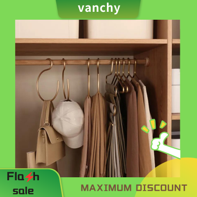 Vanchy 5pcs S-Shape Hooks Aluminum Alloy Bedroom Kitchen Multifunctional Hanging Hook Clasp Holder Pants Hats Hanging Storage Hangers