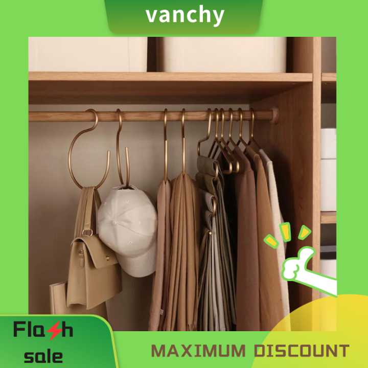 vanchy-5pcs-s-shape-hooks-aluminum-alloy-bedroom-kitchen-multifunctional-hanging-hook-clasp-holder-pants-hats-hanging-storage-hangers