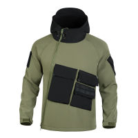 Casual Soft Shell Combat Jacket Mens Warm Waterproof Function Wind Jacket Multi-pocket Tooling Style Outdoor er Jacket