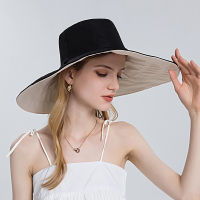 Solid Color Summer Fashion Ladies Sunshade Beach Leisure Outdoor Sun Protection Big Eaves Riding Fishing Comfortable Sun Hat