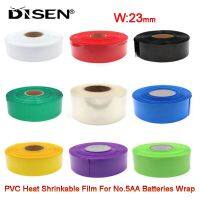 1/2/3/5M Width23mm PVC Heat Shrinkable Sleeve Casing Insulation Battery Cover PVC Heat Shrinkable Film For No.5AA Batteries Wrap Electrical Circuitry