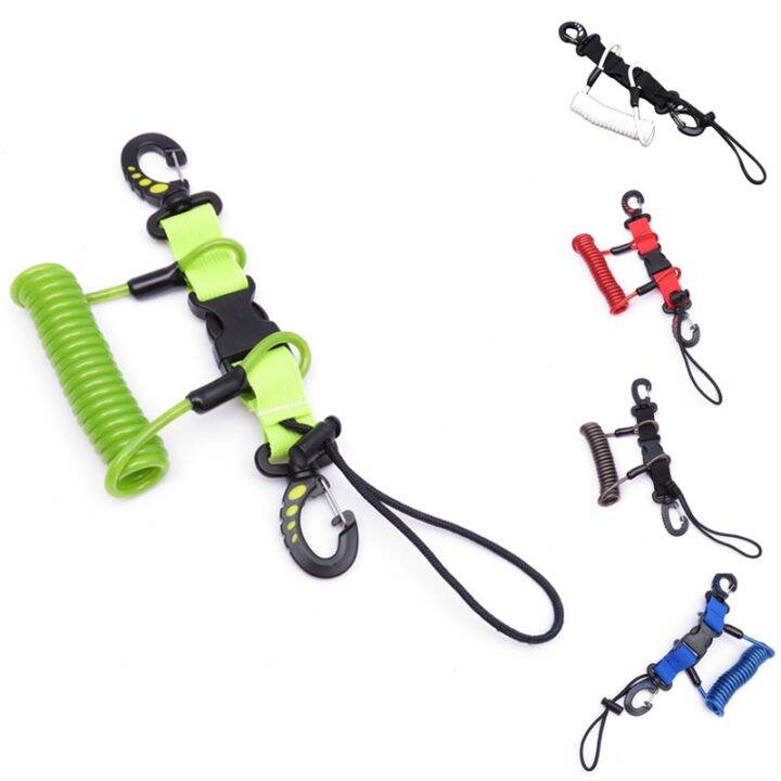 Scuba Diving Lanyard Coil Springs Camera Lanyard Spiral with Ring Dive for Dive Lights