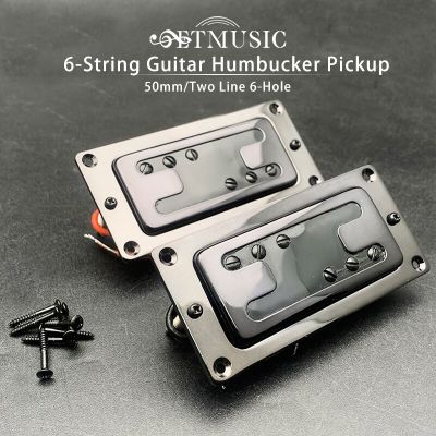 กีต้าร์ไฟฟ้าแบบสองแถว6หลุม Humbucker Pickup คอ/สะพานปิ๊กอัพสีดำสไตล์มินิ