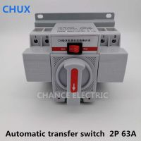 2P 63A 230V MCB type Dual Power Automatic transfer switch ATS white color Circuit Breaker Electrical Circuitry Parts