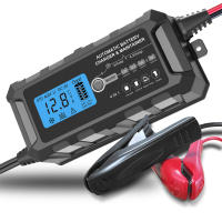 12V 6A Car Battery Charger Car Motorcycle Acid Lithium Battery Low Temperature Charging IP65 Waterproof LCD Display and Adaptive Charging Battery Charger Battery Pulse Repair - 100-240V AC