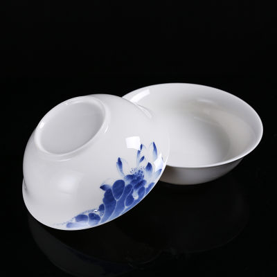 Blue and White Porcelain Large Ramen Bowl Ceramic Rice Bowls Fruit Salad Bowls Food Container Household Tableware Accessories
