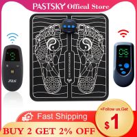 ZZOOI PASTSKY EMS Foot Massager Electric Pulse Tens Fisioterapia Mat Acupuncture Therapy Masajeador De Pies Muscle Stimulation ST807