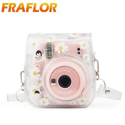 สำหรับกล้องโพลารอยด์ฟูจิฟูจิฟิล์ม Instax Mini 11/9/8ดอกไม้แห้งใสฝาครอบกระเป๋าใส่ของกล้องพีวีซีตัวป้องกันกระเป๋า