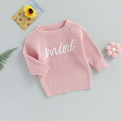 Newest Baby Sweater Toddler Girls Boys Knitted Clothes Winter Long Sleeve Crew Neck Letters Warm Knitwear Tops for Toddler