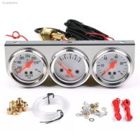 ✑▦℗ 2 39; 39; 52mm Auto Car Oil Pressure Water Temp Volt Meter Gauge With Sensor Triple Gauge Set Mechanical Chrome Panel White Face