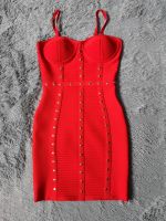 Night Dress Spaghetti Strap Mini Sleeveless Striped Bandage Dress Metal Rivet Club Sexy Cocktail Sheath Vestidos Christmas