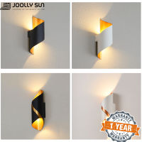 Joollysun โคมไฟไฟติดผนังกลางแจ้งแบบโมเดิร์นไฟ LED Sconces สำหรับห้องน้ำสระว่ายน้ำสีดำทอง