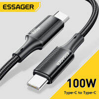 Essager สาย5A 100W ชนิด C PD USBC Type-C สายชาร์จเร็ว USB2.0 480Mbps สำหรับแล็ปท็อป Samsung Xiaomi สายชาร์จ IP