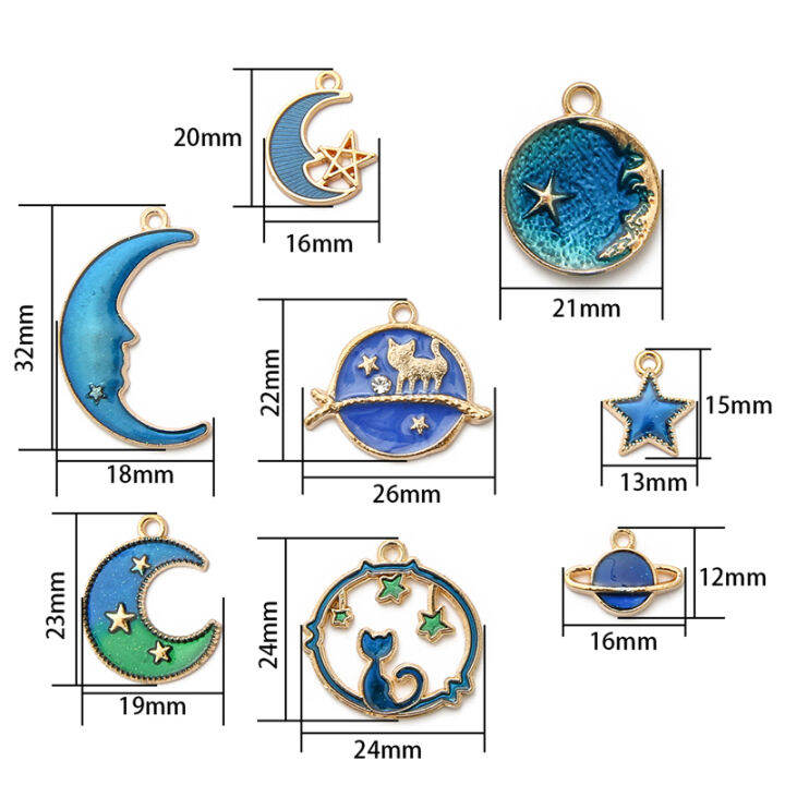 8ชิ้น-ถุงแฟชั่นโลหะเคลือบโลหะ-charms-sun-moon-star-celestial-charm-จี้สำหรับ-diy-เครื่องประดับหัตถกรรมทำสร้อยคอสร้อยข้อมือต่างหูอุปกรณ์เสริม