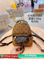 【ของแท้】Lv กระเป๋านักเรียนกระเป๋าเป้สะพายหลังขนาดเล็กสำหรับผู้หญิงและผู้ชายลดราคา Original Unisex Street Stlye PU Leather Monogram Print Handbag Large Capacity Student School Bag Zipper Laptop Bag New Korean Fashion Casual Sport Travel Waterproof Backpack