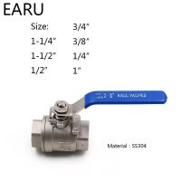 BSPT 1/4" 3/8" 1/2" 3/4" 1" 1-1/4" 1-1/2" Female Stainless Steel SS304 2P Full Port Ball Valve with Vinyl Handle Thread Valves Valves