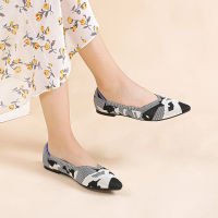 Gifts 2023 Summer New Color Pointed Flat Shoes Flying Weaving Single Shoe Bean Large Size WomenS