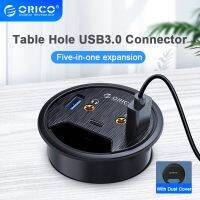 ORICO Desktop Grommet USB 3.0 HUB With Headphone Microphone Port Type C Card Reader OTG Adapter Splitter For Pc Laptop Desktop Cables