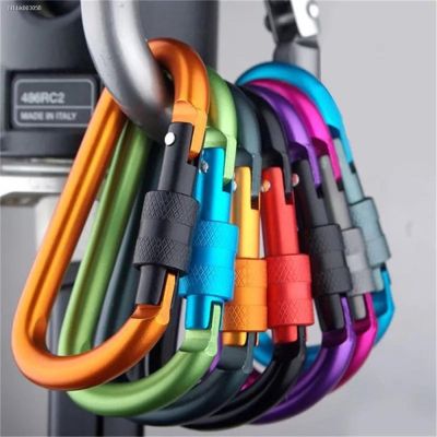 ﹉✗ Carabiner Clip Aluminium Alloy Tourist Hooks D-shaped Buckle Climbing Hook Keychain Camping Outdoor Mountaineering Equipments