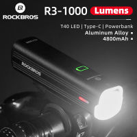 ROCKBROS Bicycle Light 1000LM 4800mAH LED USB Rechargeable Bike Front Light Rainproof Flashlight Cycling Headlight