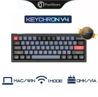 Keychron V4  Núm vặn, Mạch Xuôi, Led RGB, Hotswap  - Bàn phím cơ Custom QMK thumbnail