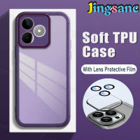 Jingsanc เคสสีม่วงสำหรับฟิลม์นิรภัยสำหรับเลนส์ Realme,เคส C35 C53ฝ้าโปร่งแสง C33 C31 C30S C30 C25Y C21Y 11 10 Narzo 50i 20 C55บวก4G 5G ซิลิโคนนิ่ม K001-1ป้องกันฝาหลัง