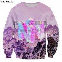 YX Girl Drop shipping Plus size 7XL Women Men Fashion Scenery Sweatshirt Nintendo 64 Vaporwave Snowy Mountain 3d Print Pullover