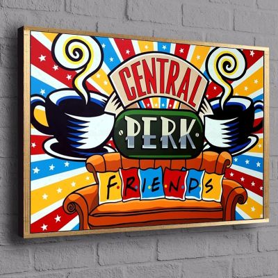 ภาพ Central Perk และโปสเตอร์ศิลปะบนผนังที่สร้างแรงบันดาลใจสำหรับการการตกแต่งบ้านห้องคาเฟ่ผ้าใบวาดภาพเพื่อนๆ