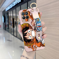 เคสใส่โทรศัพท์การ์ตูน Realme 7 7 5G 7i 7 Pro 8 8i 8 5G 8 Pro Lufei หัวเราะเคสโทรศัพท์สายรัดข้อมือเคลือบโลหะด้วยไฟฟ้าเคสป้องกันนุ่มหรู