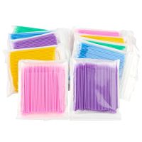 ❈✟❧ 100pcs/Bag Eyelash Extension Disposable Colorful Cotton Swabs Graft Lashes Glue Cleaning Swab Makeup Micro Brush Stick