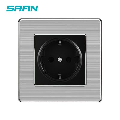 【NEW Popular89】ซ็อกเก็ตผนัง SRAN16A 86มม. X 86มม. ของตกแต่งบ้าน304แผงสแตนเลสซ็อกเก็ตไฟฟ้าสีดำ/ ขาว/ทอง