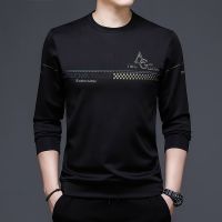 HOT11★BROWON Autumn New Korean Men Clothes Long Sleeve Sweatshirt Men Cal Fashion Brand Pullover Solid Color Tops for Men M-3XL