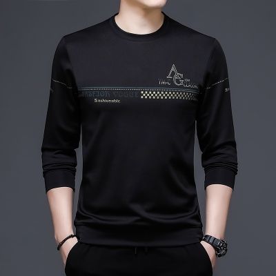 HOT11★BROWON Autumn New Korean Men Clothes Long Sleeve Sweatshirt Men Cal Fashion Brand Pullover Solid Color Tops for Men M-3XL