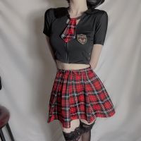 ▧✈✶ Women Sexy Lingerie Sexy School Uniform Sailor Cosplay Costume JK Uniform Temptation Top Skirt Set