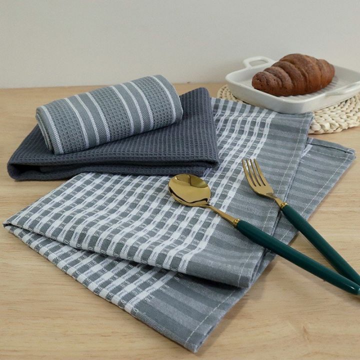 3pcs-kitchen-towels-100-cotton-tea-towel-43x65-gray-napkins-dish-cloth-absorbent-lint-free-machine-tableware-household-dropship
