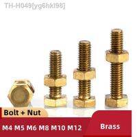 M4 M5M6M8M10M12 Brass External Hexagon Bolt Nut Combination Set Large Full Extension Machine Copper Hex Screw Hardware Fasteners