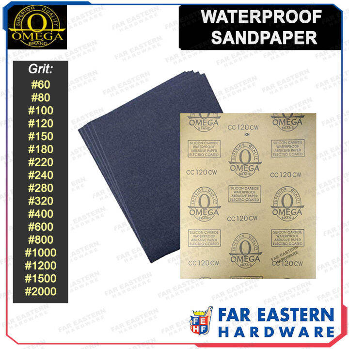 OMEGA Waterproof Sand Paper Sandpaper 60 80 100 120 180 220 240