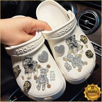 Shiny Rhinestone Bears Croc Charms Designer DIY Love Shoes Decaration Accessories for Croc JIBS Clogs Kids Boys Girls Gifts