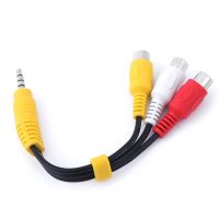 ：“{》 1Pcs 3.5Mm Aux Male Stereo To 3 RCA Female Audio Video AV Adapter Cable For High-Performance Video And Audio Playback