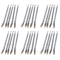 30 Pcs 32cm Length 5 Section Telescopic AM FM Radio Antenna 180 Degree