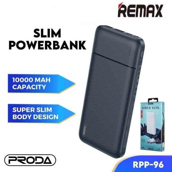 REMAX Powerbank 10000mAh Powerbank Slim Powerbank Type C Input RPP-96 ...