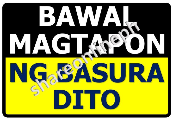 Bawal Magtapon Ng Basura No Littering Laminated Signages Pvc Sign Boards Lazada Ph 7028