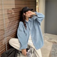 Corduroy Jacket Women Long Sleeve Autumn Womens 2022 New Korean Loose Oversized Cute jackets