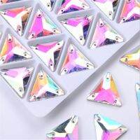 double hole AB flat bottom glass hand stitched diamond dance costume stick drill diy mobile phone shell nail