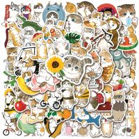 10/30/50PCS Orange Cat Korean Sticker Aesthetic PVC Diary Laptop Sketchbook Childrens Stationery Scrapbooking School Supplies