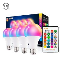 [Qingxin fabrics] หลอดไฟสปอตไลท์ LED หลอดไฟ RGB 3ชิ้น AC 85-265V Bombillas LED 5W 10W 15W IR การตกแต่งบ้านรีโมทคอนโทรล Led อัจฉริยะหลอดไฟ RGBW